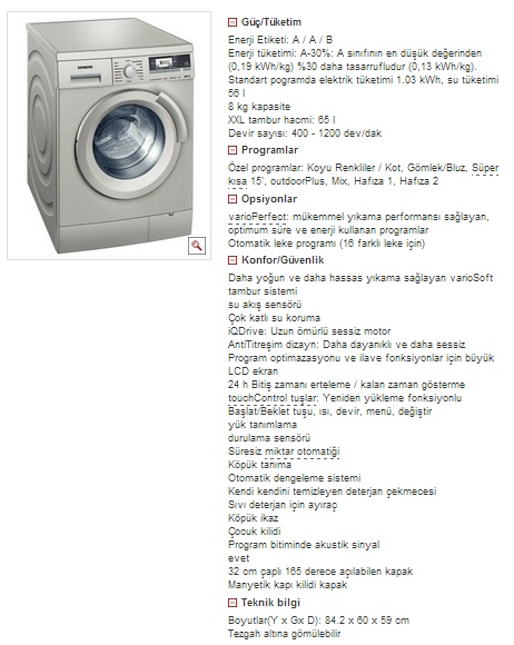 ikinci el siemens WM12S7X2TR çamaşır makinesi